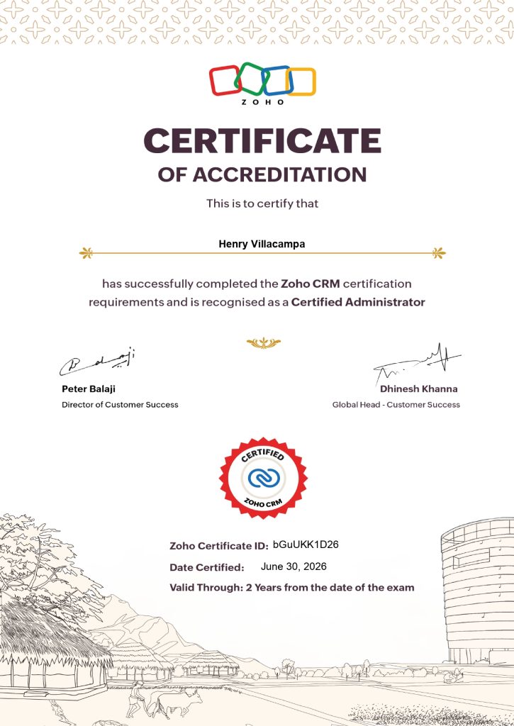 Zoho CRM Certified Administrator certification - AssistFlex